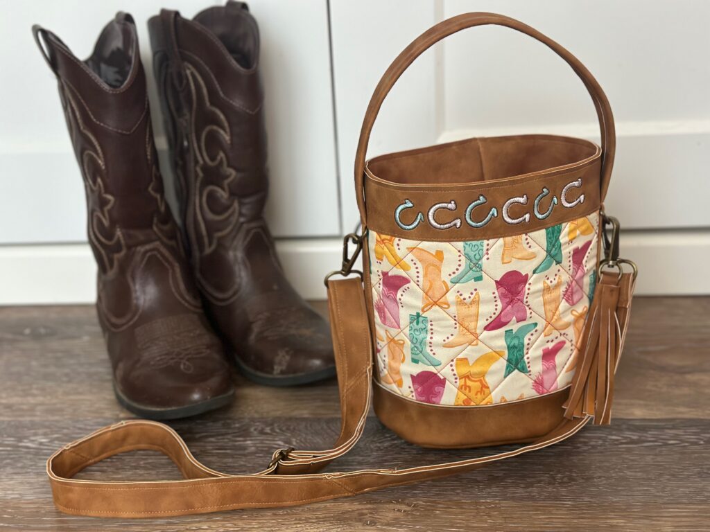 Sabrina with Cactus Rose and cowboy boots