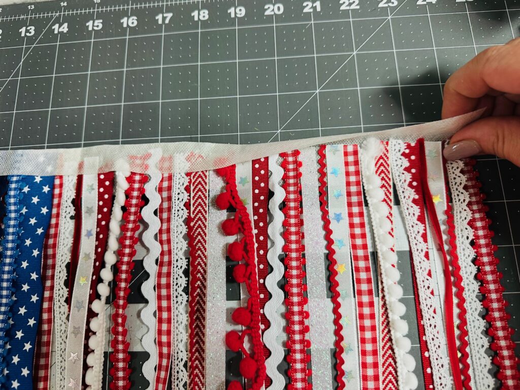 wrapping Stick n Stitch around ribbons