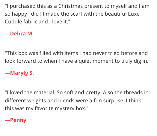 Mystery Box testimonials