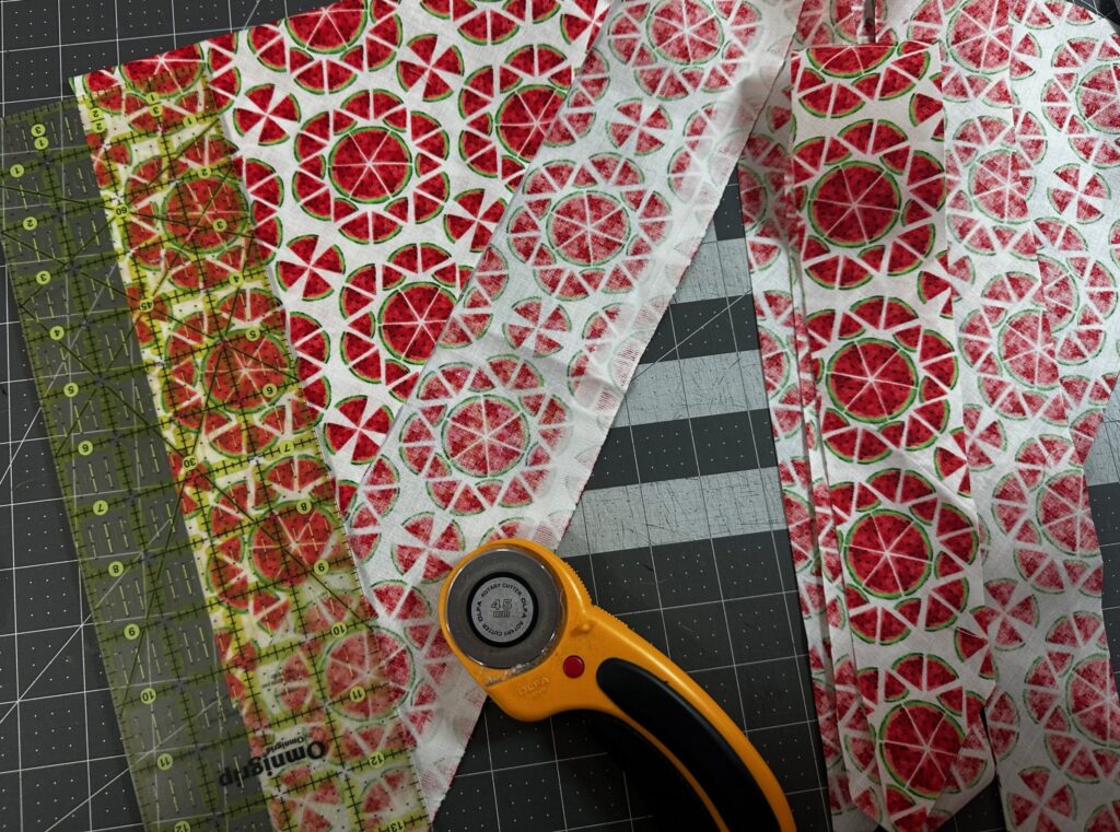 watermelon print fabric binding