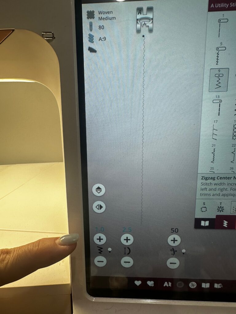 setting the sewing machine for EPP