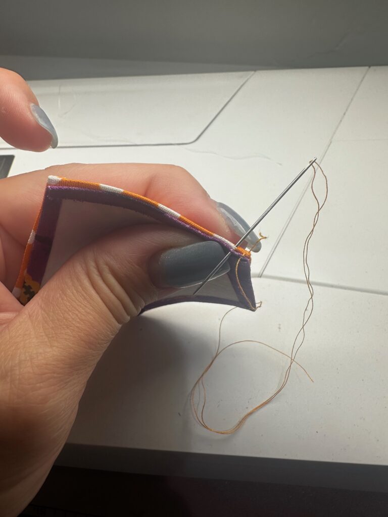 stitching hexagons with Sulky 50 wt. Cotton Thread