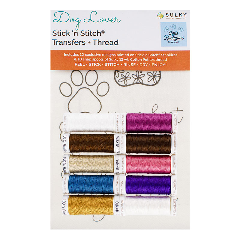 Dog Lover Stick 'n Stitch Transfers with Thread
