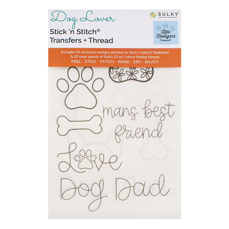 dog lover stick 'n stitch transfers