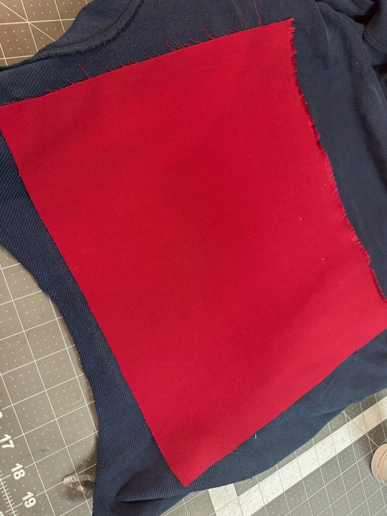 fabric stuck to sweatshirt
