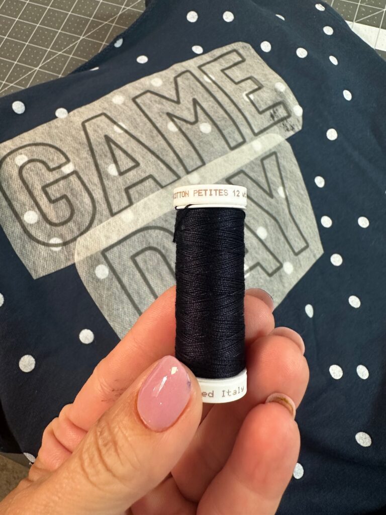 Game Day Sweatshirt with 12 wt. Cotton Petites Thread by Sulky