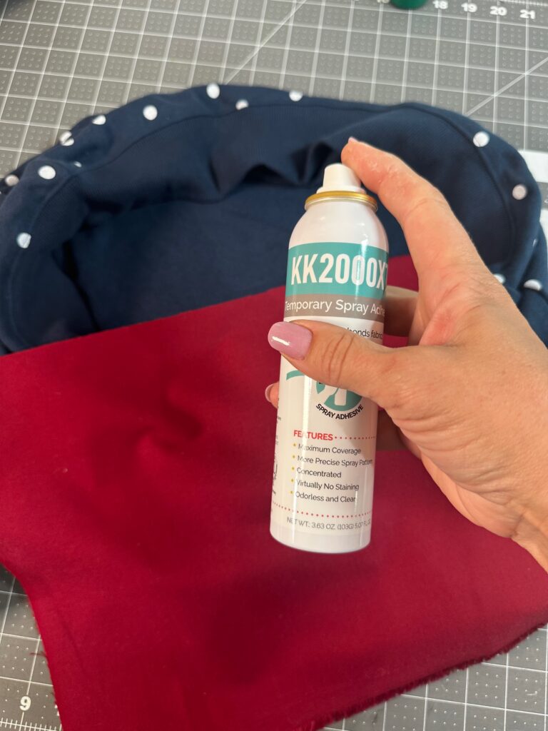 placing fabric on wrong side of sweatshirt for appliqué