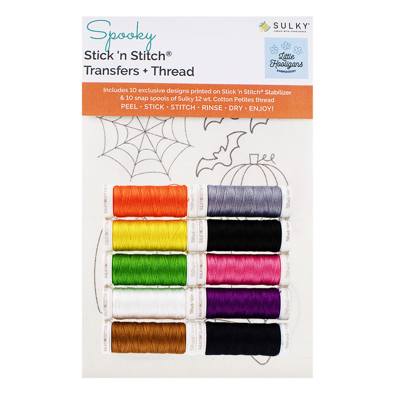 Spooky Stitch 'n Stitch Hand Embroidery Transfers + Thread