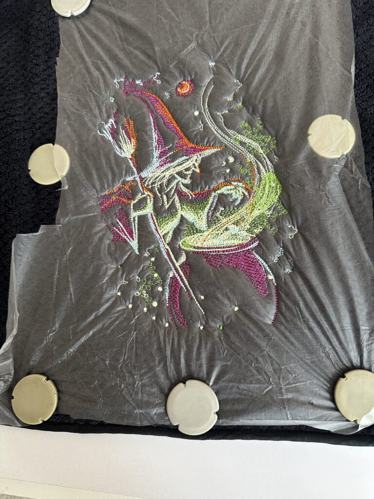 design stitched in Glowy and Poly Deco