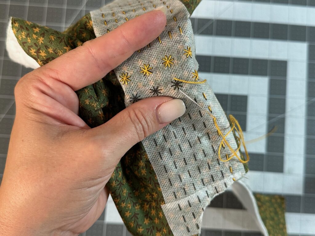 stitching with Filaine and Stick 'n Stitch