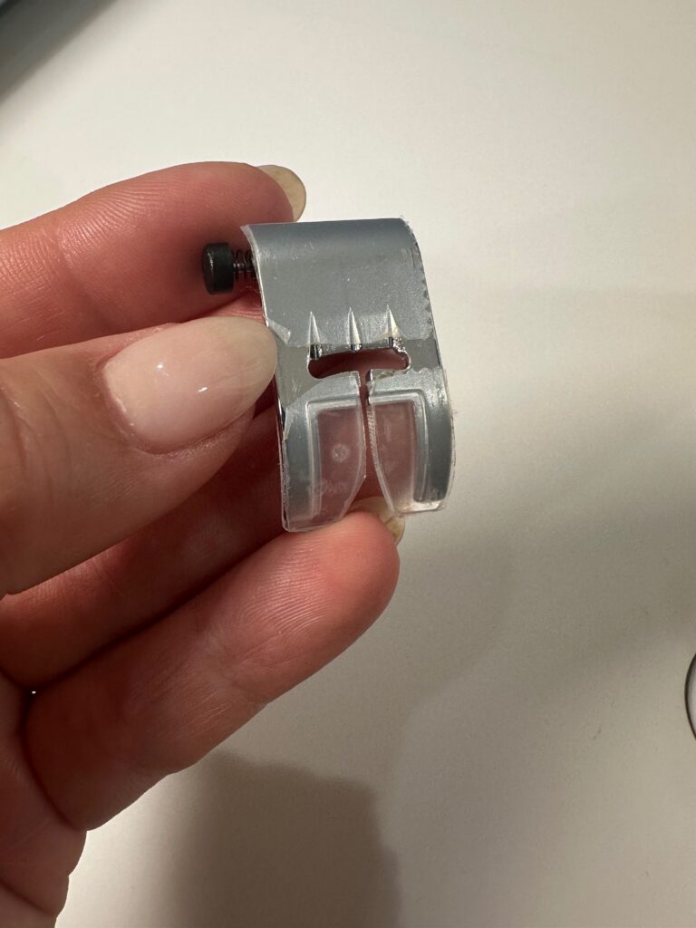 presser foot with tape applied