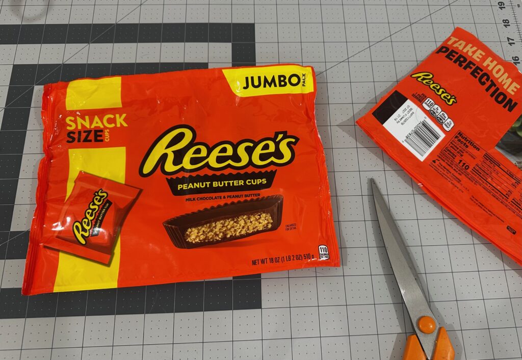 cut apart candy bag