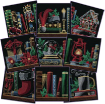 nine blocks for the Build a Christmas Bookshelf Scene collection