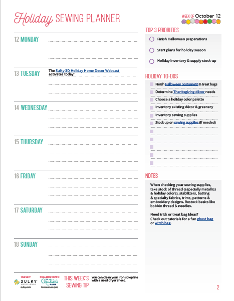 Holiday Makes Planner for 2026 from Sulky